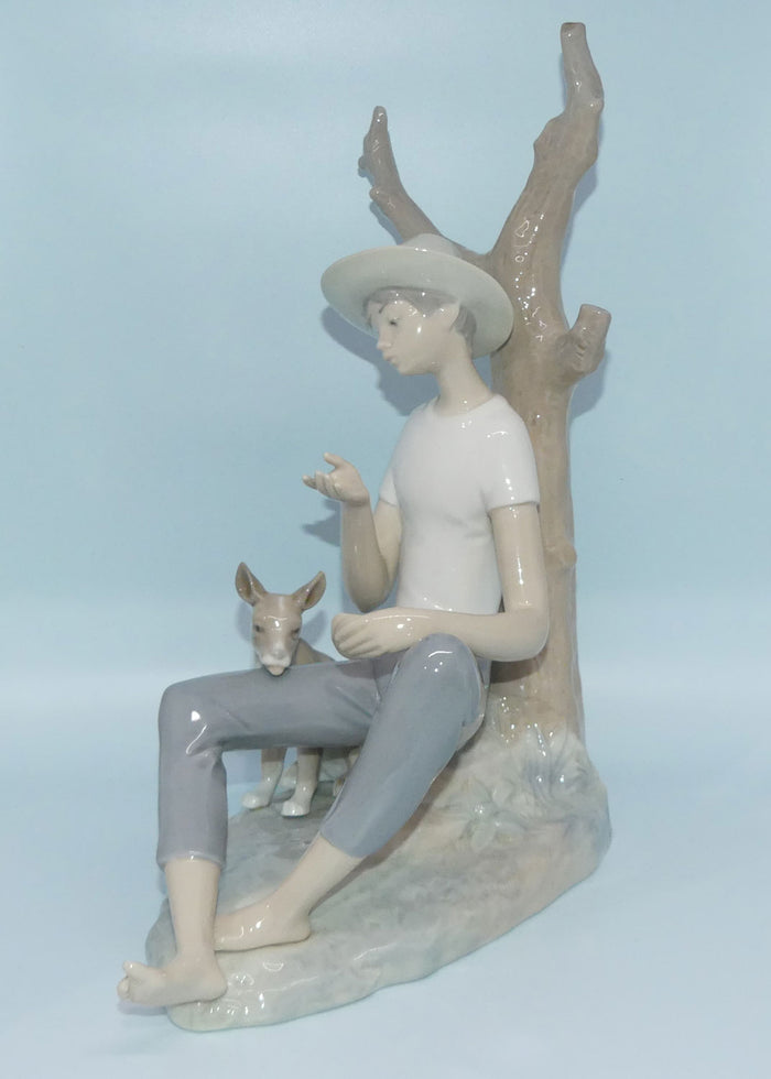 Nao by Lladro figure Boy Seated with Dog | Large | #0095