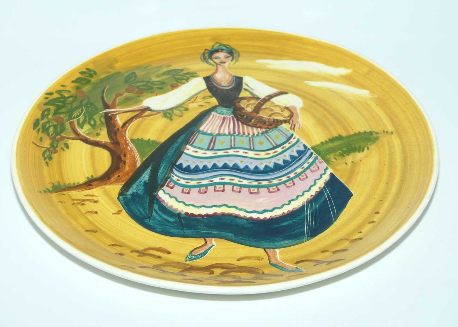 Martin Boyd Spanish Lady design wall plaque | 30cm diam