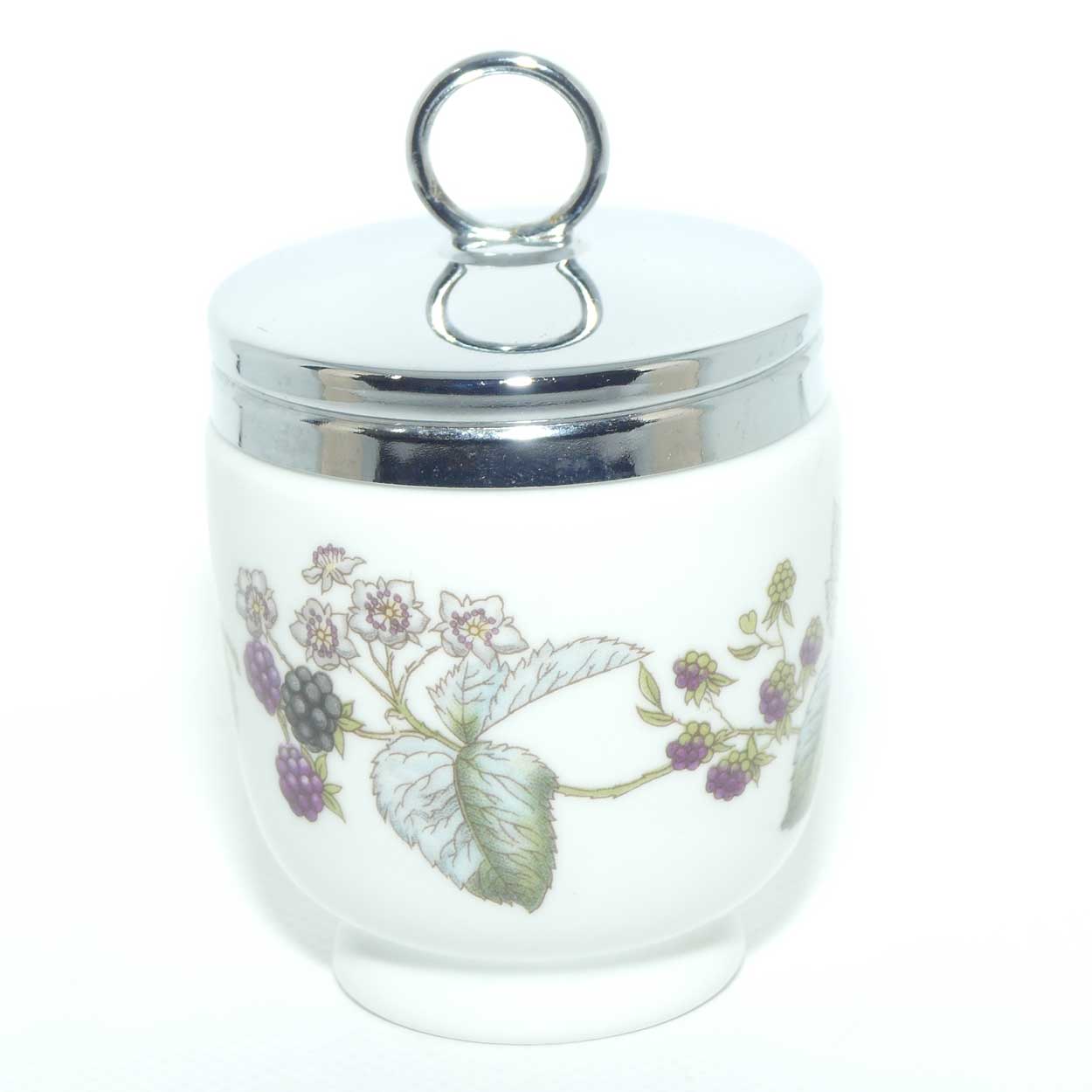 Royal Worcester Grape and Vine pattern egg coddler + Directions for use