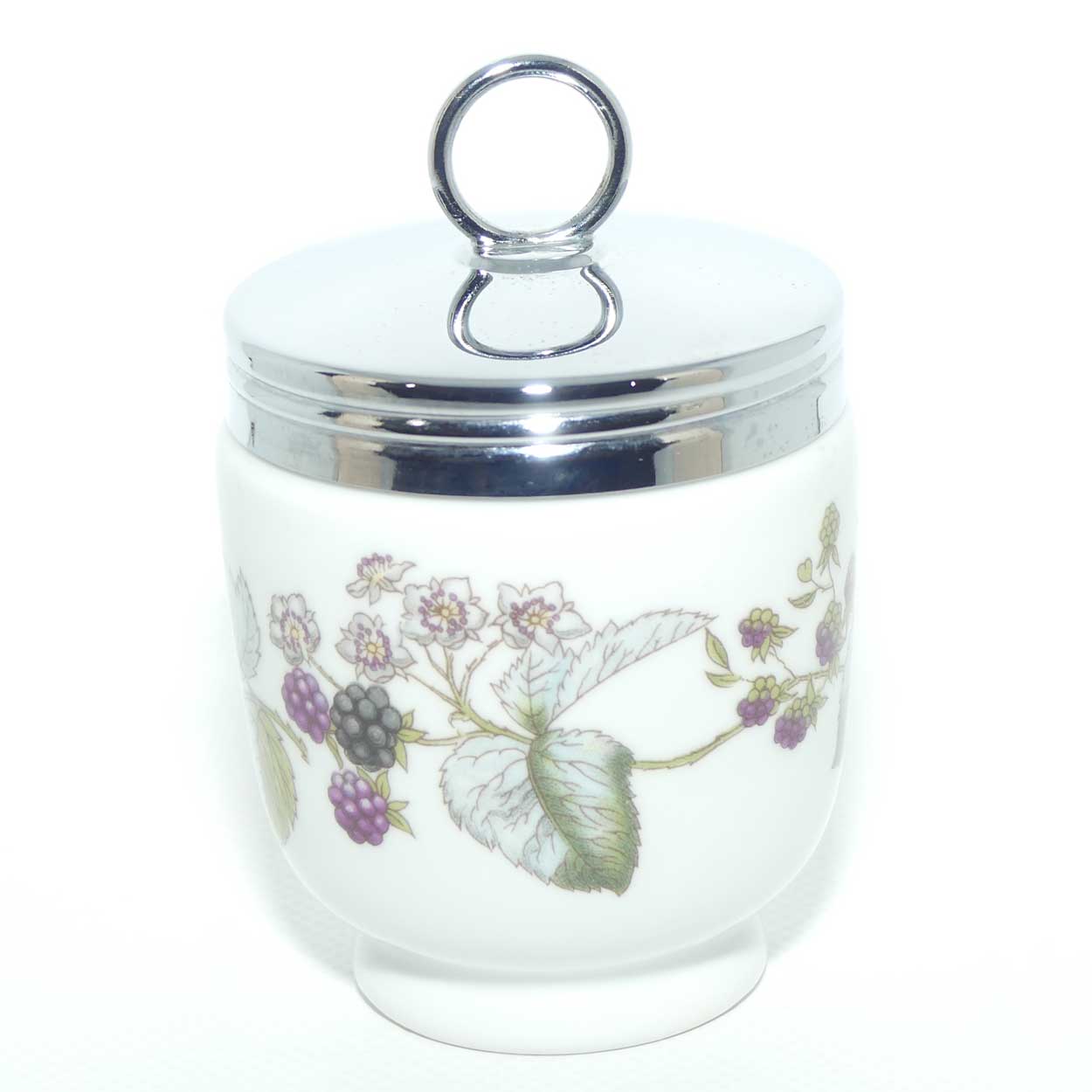Royal Worcester Grape and Vine pattern egg coddler + Directions for use