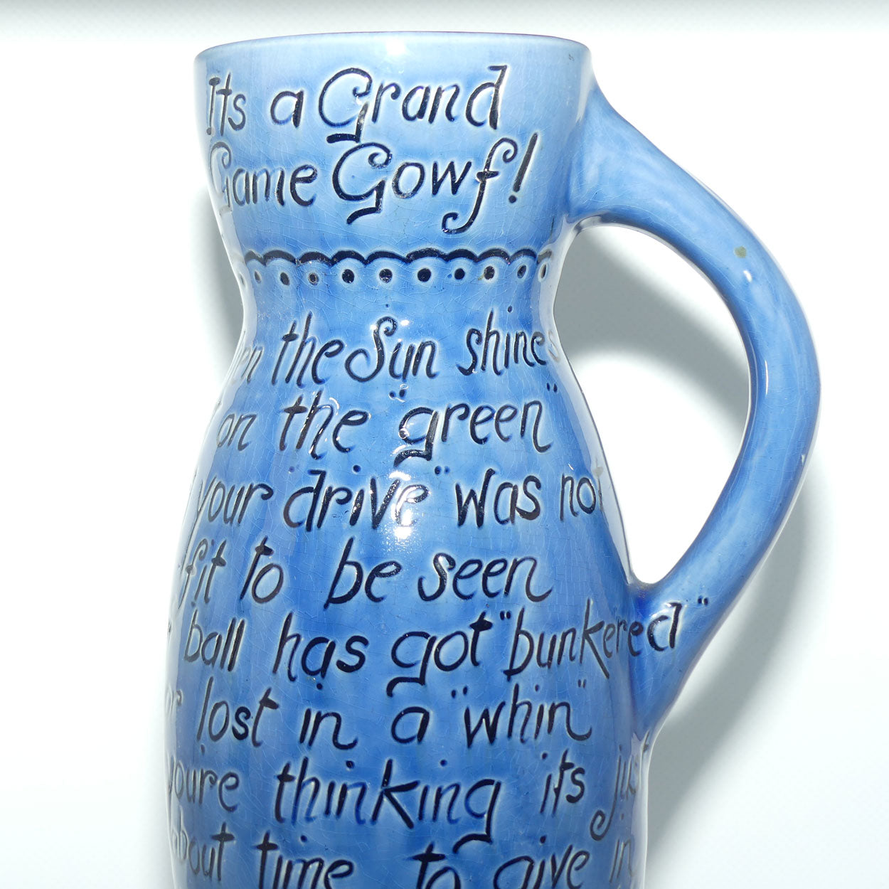 CH Brannam BARUM Devon Its a Grand Game Golf | Gowf Humourous jug