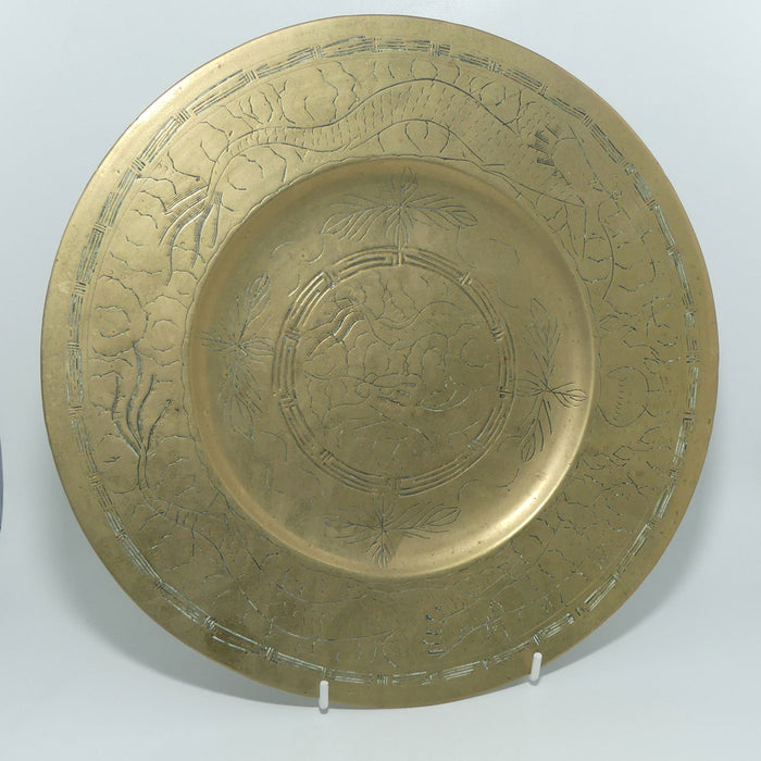 Early 20th Century Chinese brass plate | Decorated with Dragon