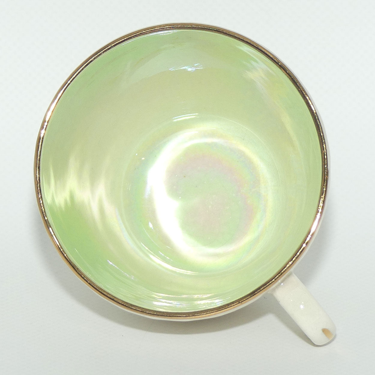 Maling Green Lustre glaze Hostess cup and saucer
