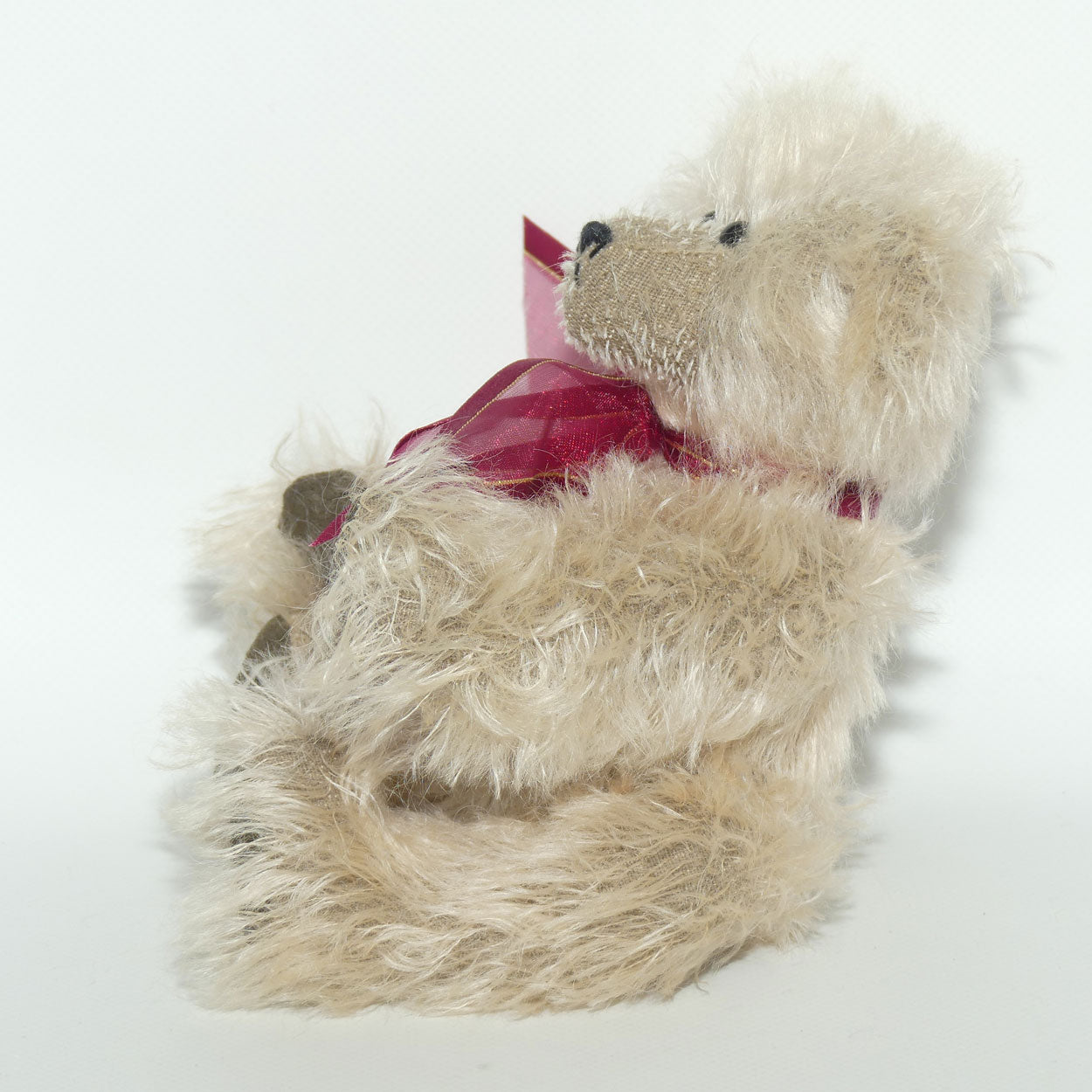 Vintage Handmade Breene Bear by Liz | Maroon Ribbon