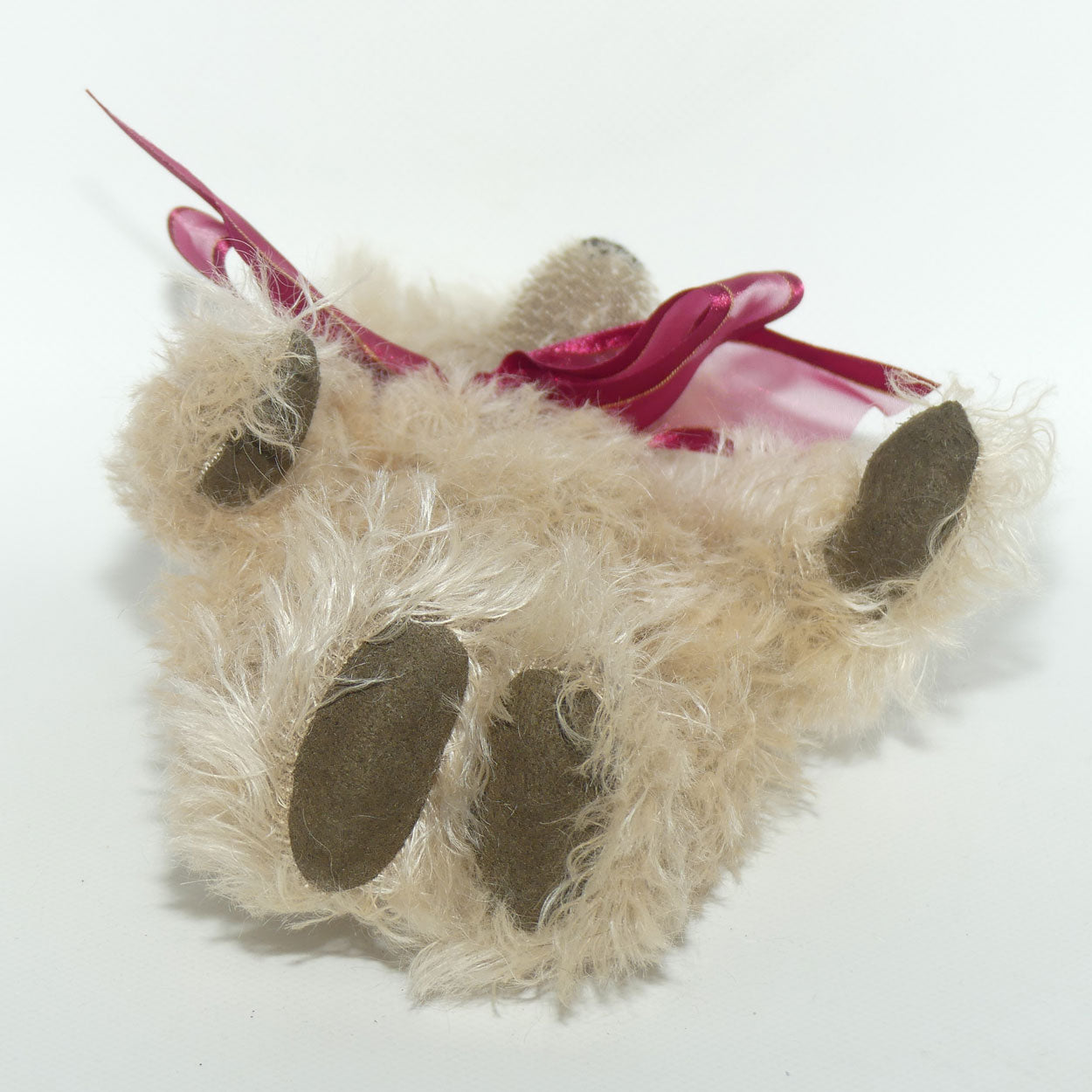 Vintage Handmade Breene Bear by Liz | Maroon Ribbon