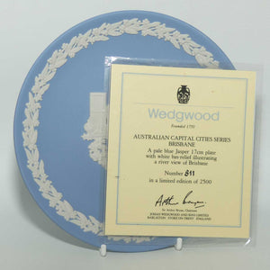 Wedgwood Jasper | Australian Capital Cities | White on Pale Blue | Brisbane plate | 16.5cm | box + Cert