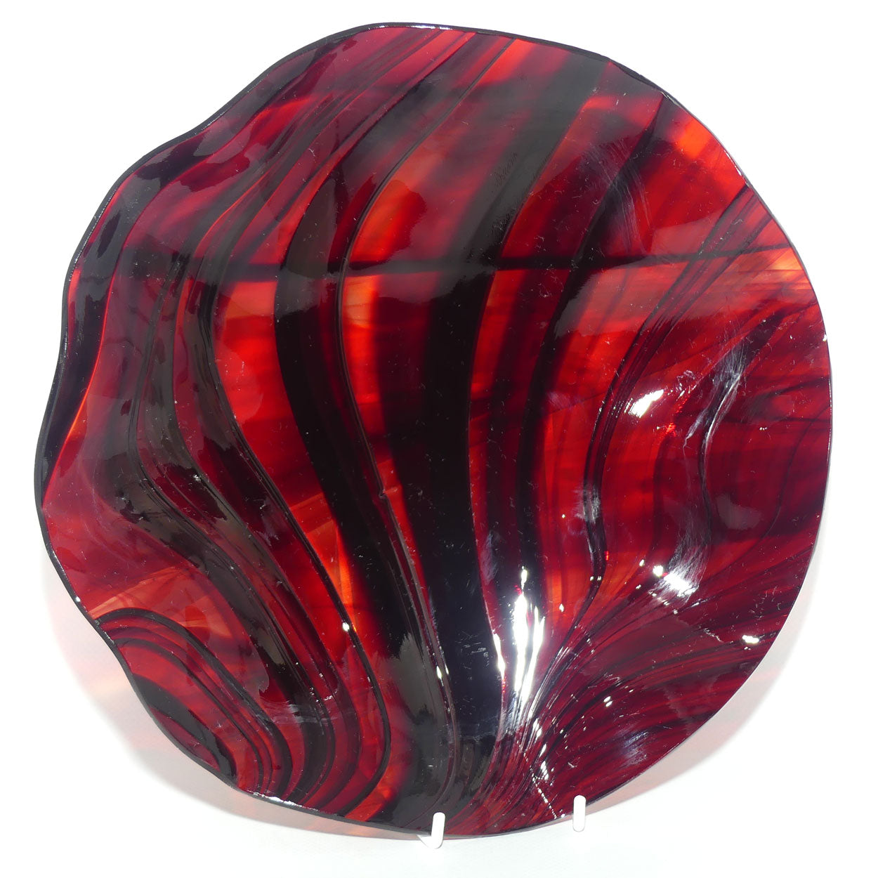 Australian Studio Art Glass | Brittania Creek Glass | Rob Knottenbelt Rouge Glass plate