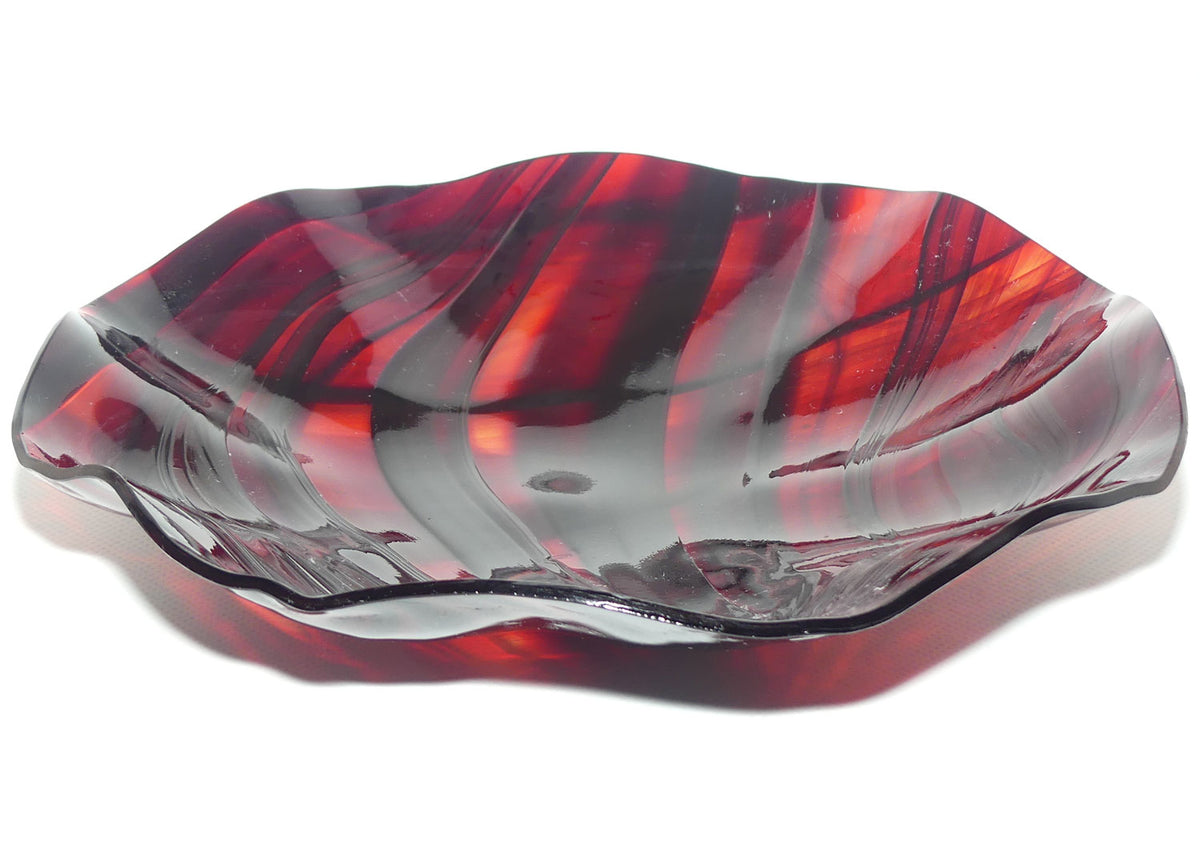 Australian Studio Art Glass | Brittania Creek Glass | Rob Knottenbelt Rouge Glass plate