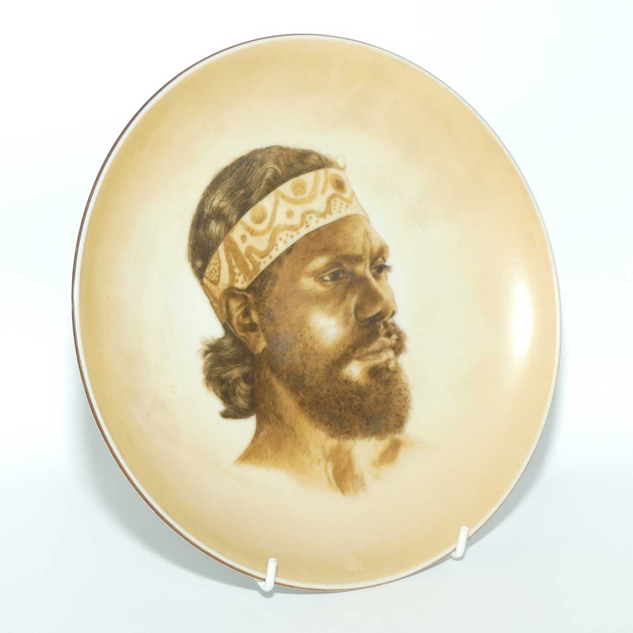 Vintage Brownie Downing style Aboriginal Man plate | 20cm