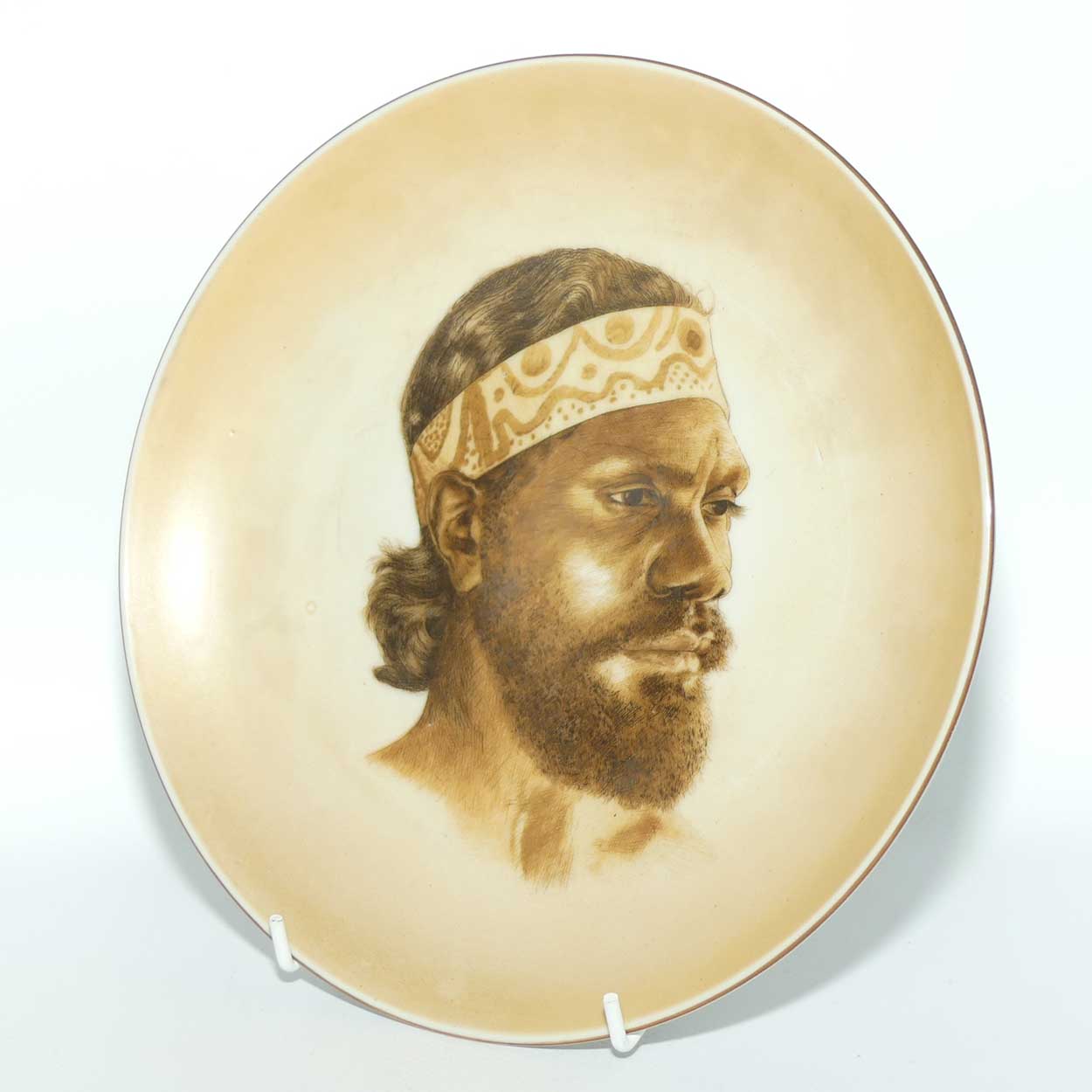 Vintage Brownie Downing style Aboriginal Man plate | 20cm