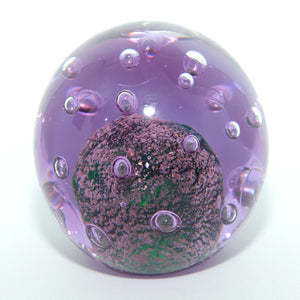 Controlled bubble with Encased Meteorite Neodymium Glass paperweight