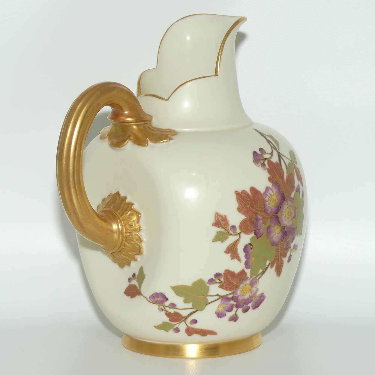Royal Worcester Blush Ivory hand painted flatback Daisy jug (Large)