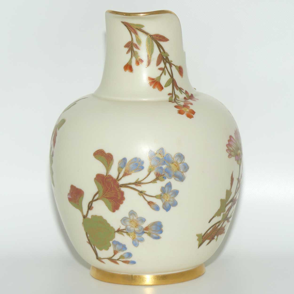 Royal Worcester Blush Ivory hand painted flatback Daisy jug (Large)