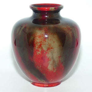 Royal Doulton Flambe mottled bulbous vase (Noke & Moore; #1)