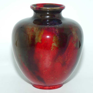 Royal Doulton Flambe mottled bulbous vase (Noke & Moore; #1)