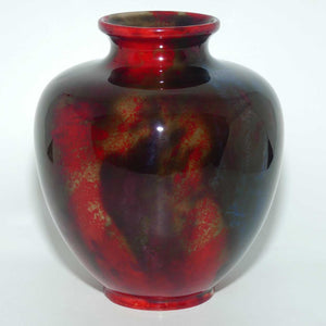 Royal Doulton Flambe mottled bulbous vase (Noke & Moore; #1)