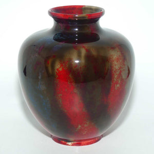 Royal Doulton Flambe mottled bulbous vase (Noke & Moore; #1)