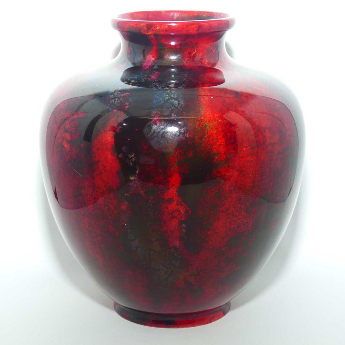 Royal Doulton Flambe mottled bulbous vase (Noke & Moore; #2)