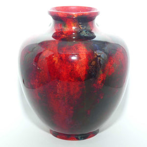 Royal Doulton Flambe mottled bulbous vase (Noke & Moore; #2)