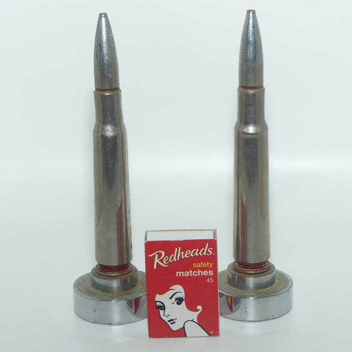 Pair of Trench Art Bullet paperweights