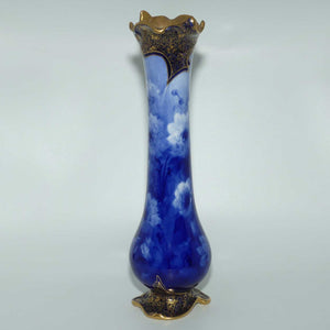 Doulton Burslem classical Blue and White floral vase | Art Nouveau shape