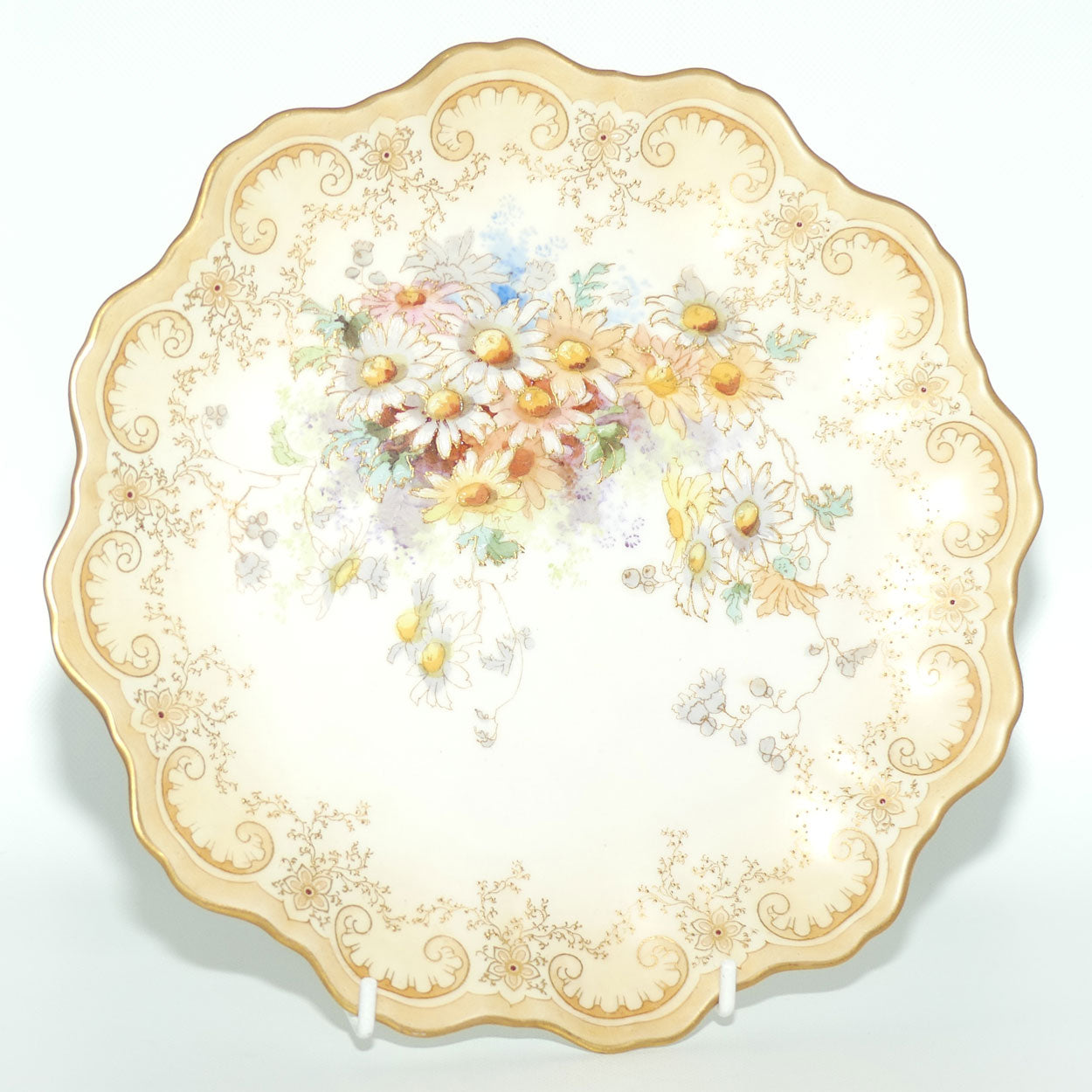 Doulton Burslem Floral plate with gilt tubelining #2