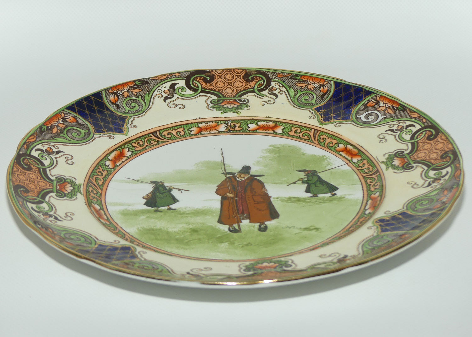 Doulton Burslem Isaac Walton Gallant Fishers Jedo border plate D2420 | #1 Brown Coat