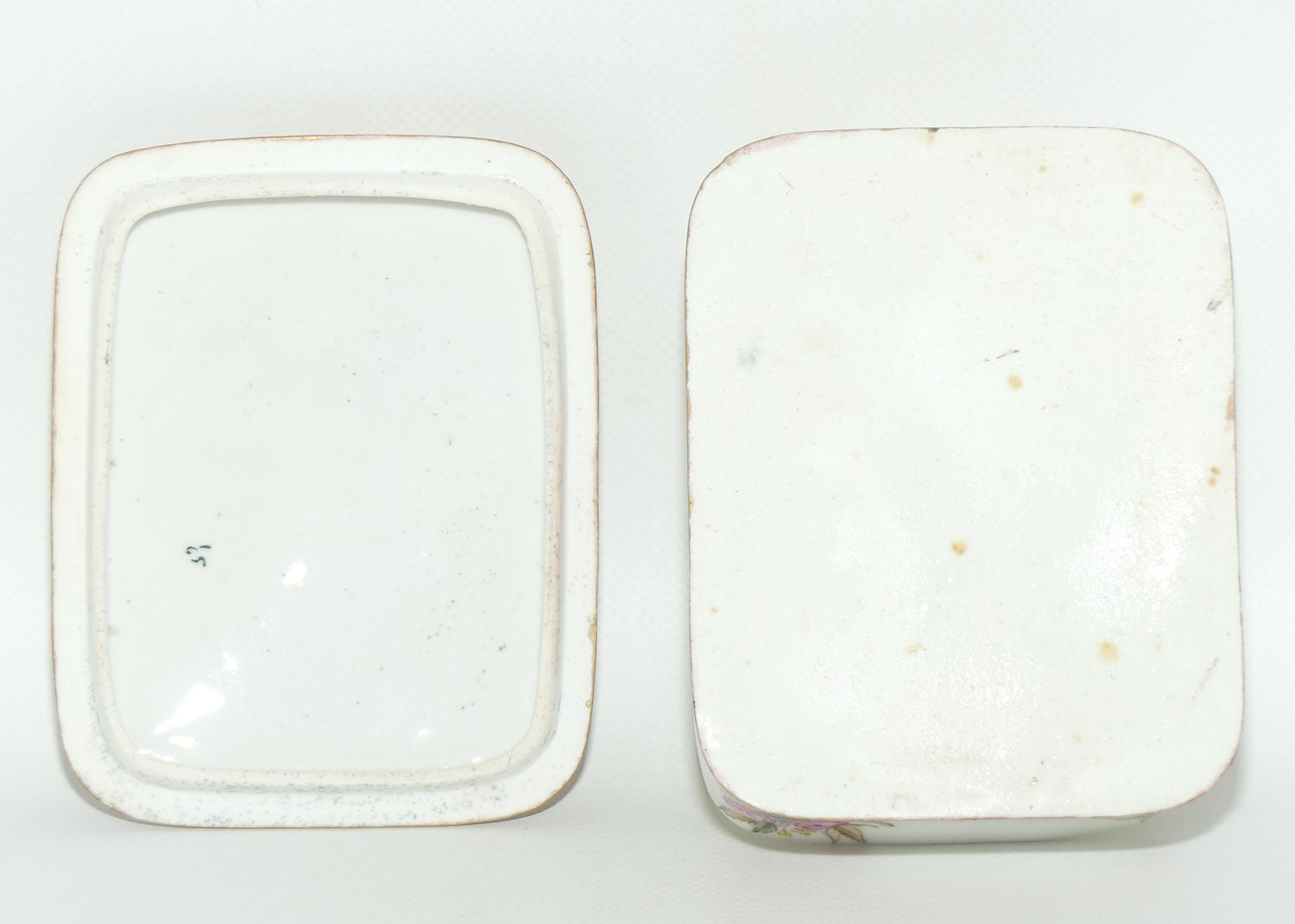 Early Australian China Painted  butter dish and cover on tray | Roses | unmarked Ethel L Thomas