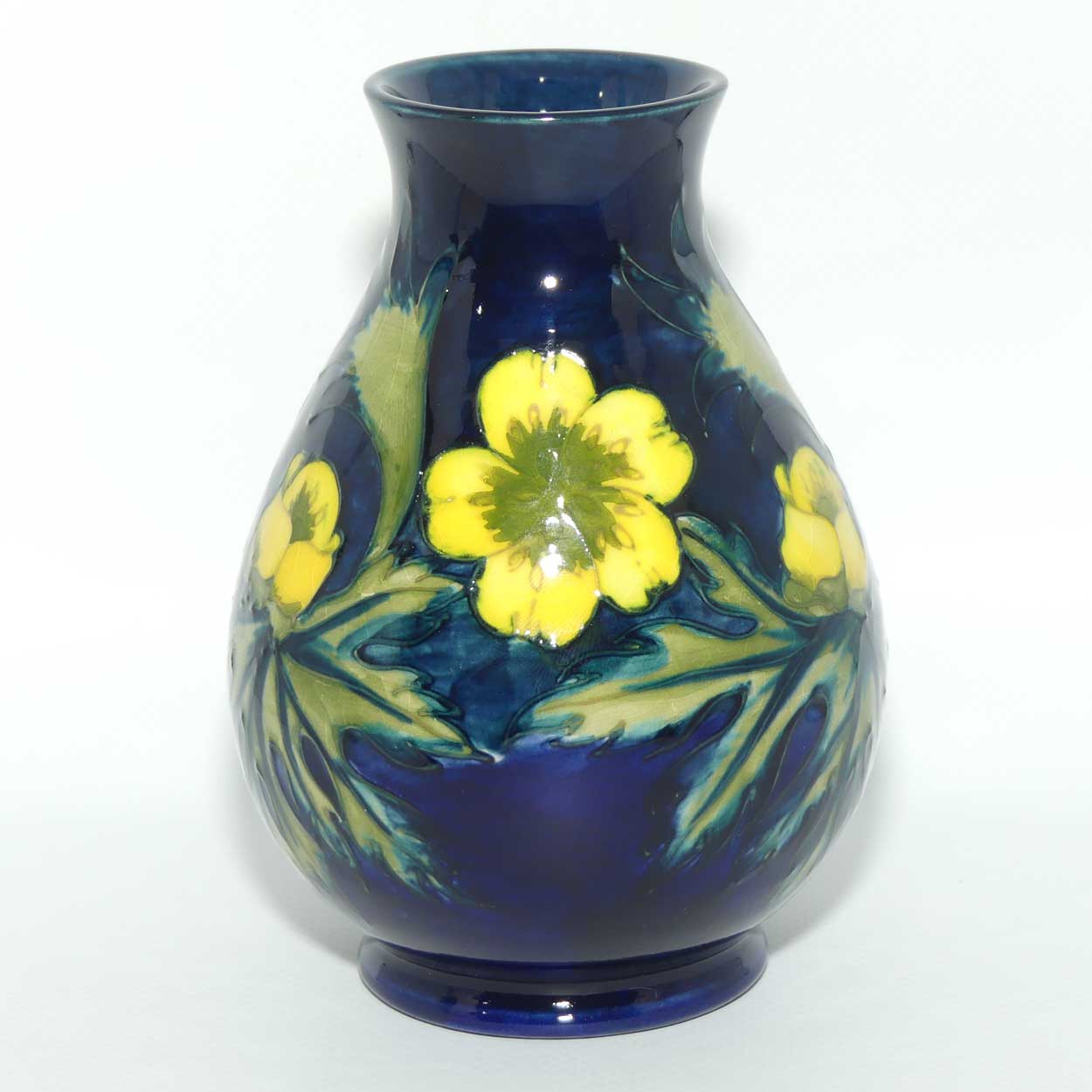 Moorcroft Buttercup 7/5 vase | signed J Moorcroft | boxed