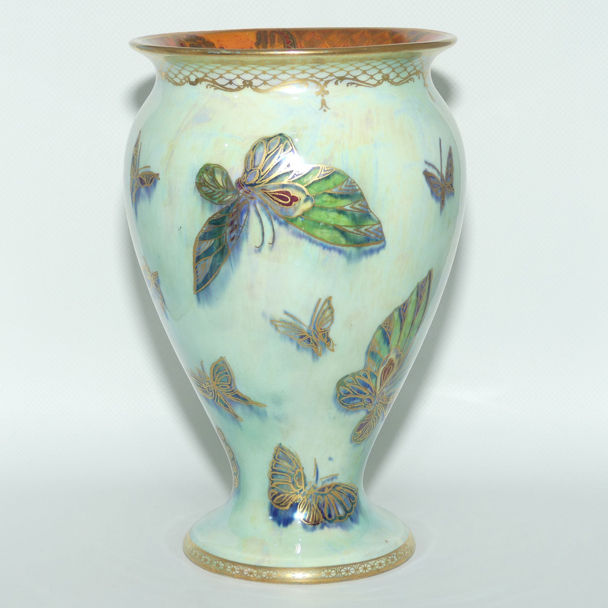 Wedgwood Lustre by Daisy Makeig Jones | Grotesque Butterflies | Pale Blue Mother of Pearl Ground