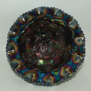 australian-carnival-glass-dark-butterfly-and-bower-footed-bowl