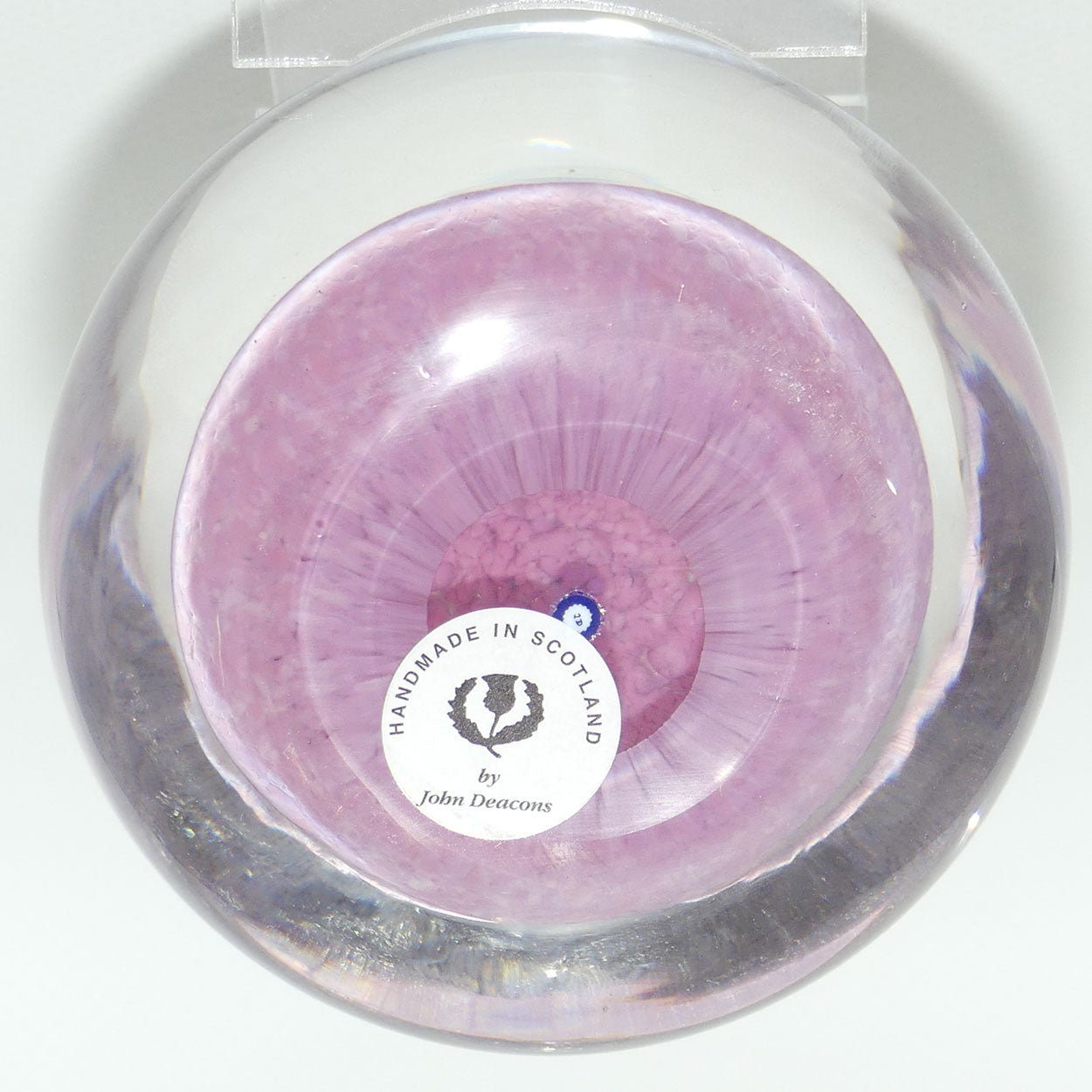 John Deacons Scotland Butterfly Double Spoke Magnum Paperweight | Pink |