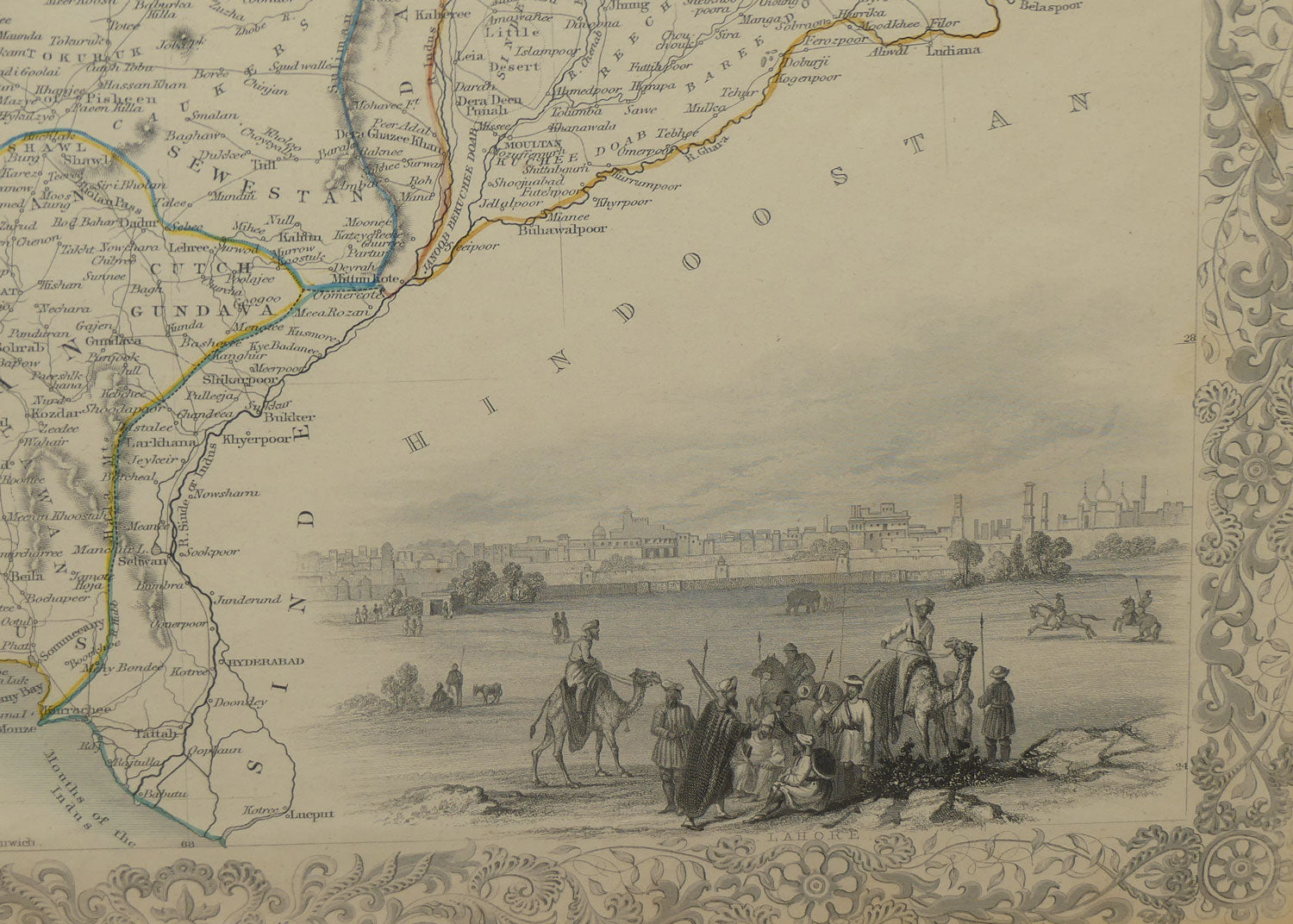 Antiquarian Map | Cabool, The Punjab and Beloochistan by John Tallis