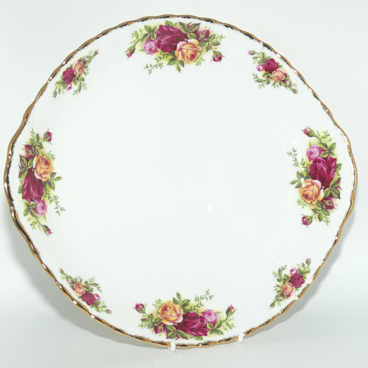 Royal Albert Bone China England Old Country Roses handled cake plate | #2 | © 1962 Royal Albert Ltd backstamp