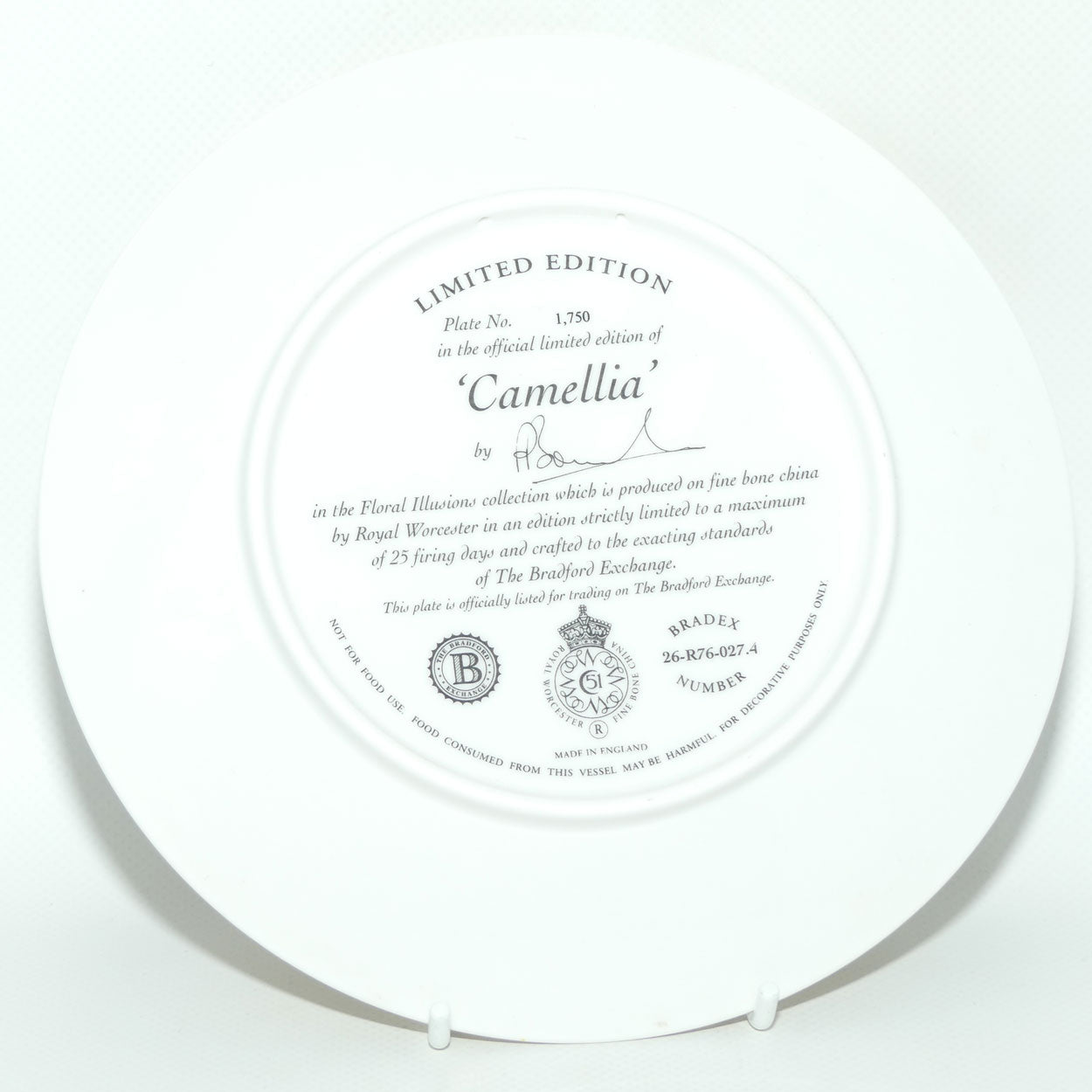 Bradex 26 R76 027.4 plate | Floral Illusions | Camellia