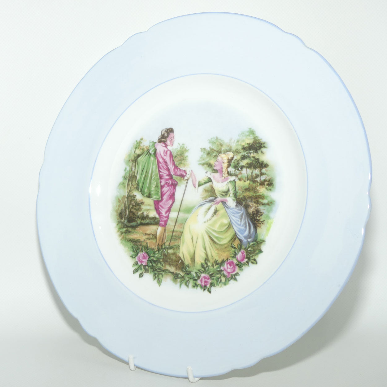 Shelley England Courting Scene Cameo plate | Blue border