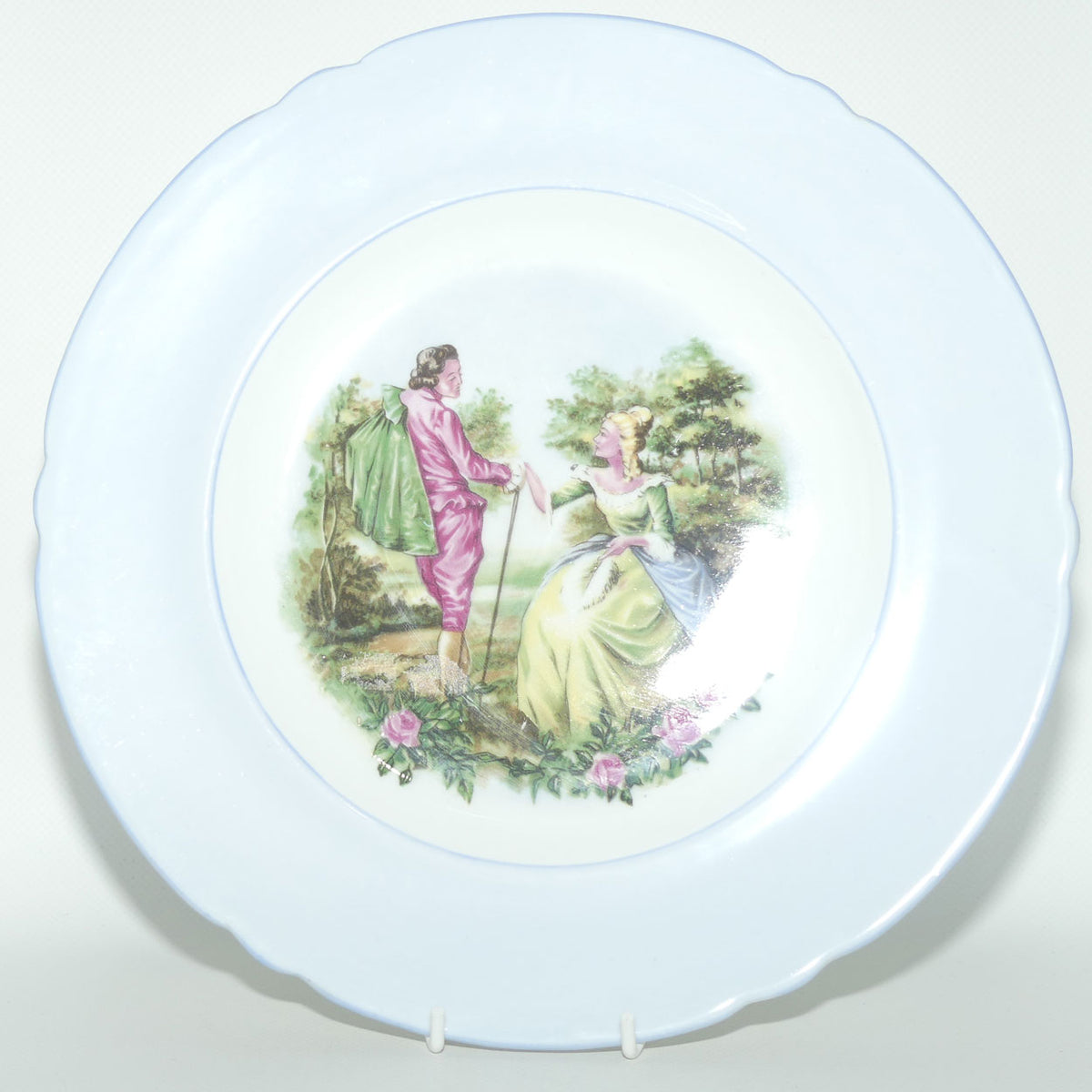 Shelley England Courting Scene Cameo plate | Blue border