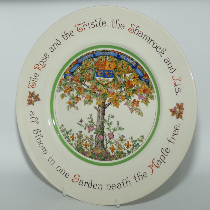 Royal Doulton Canada | Great Migration of Canada | Coat of Arms plate | A Mari usque ad mare | Rose Thistle Shamrock and Lis