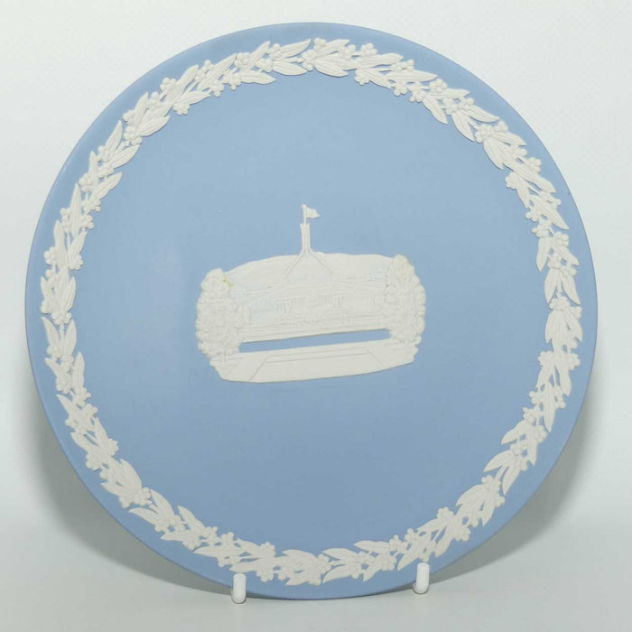 Wedgwood Jasper | Australian Capital Cities | White on Pale Blue | Canberra plate | 16.5cm | box + Cert