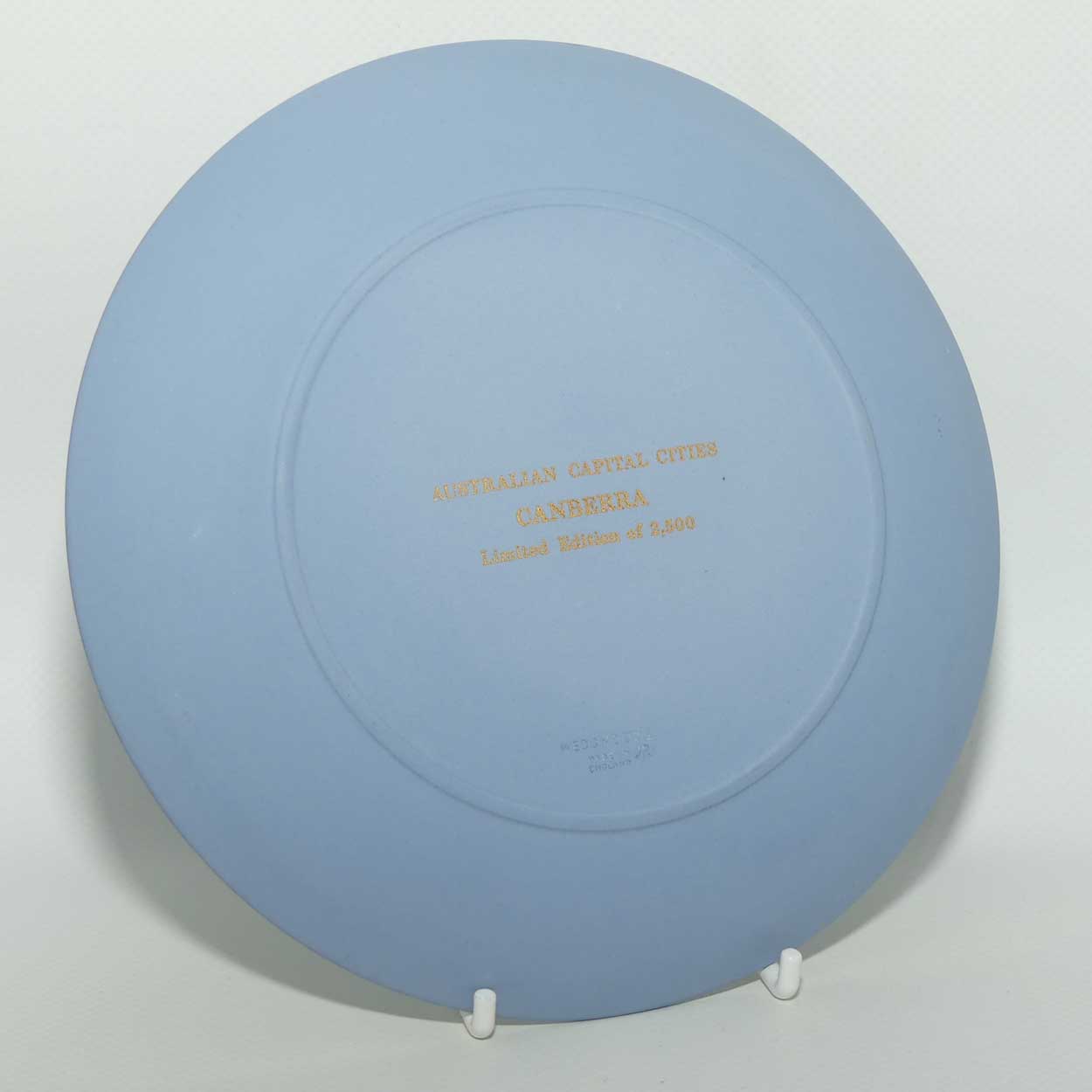 Wedgwood Jasper | Australian Capital Cities | White on Pale Blue | Canberra plate | 16.5cm | box + Cert