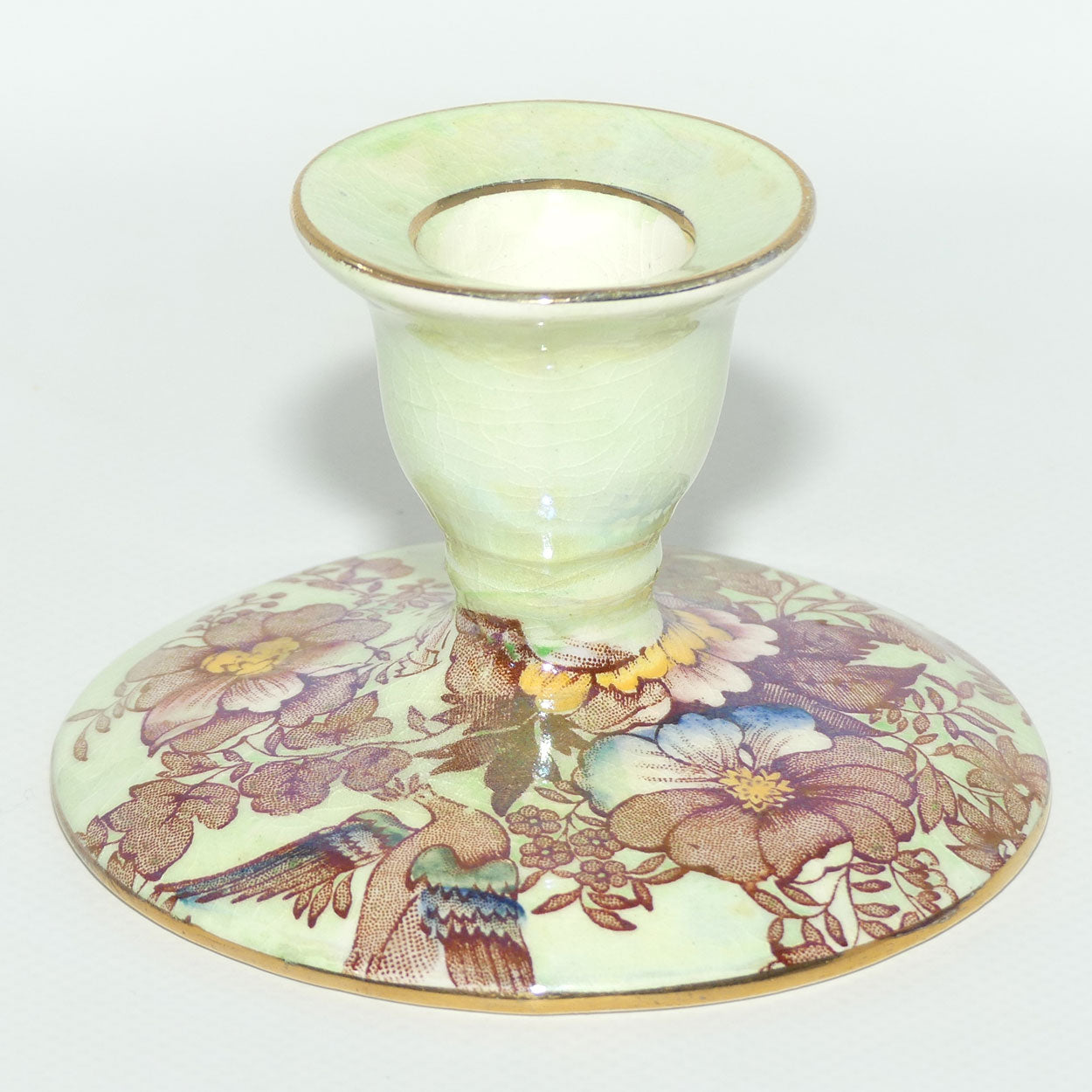 Maling Lustre Green Azalea candleholder