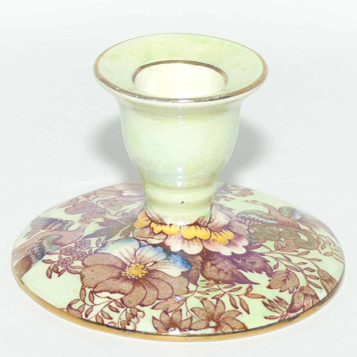 Maling Lustre Green Azalea candleholder