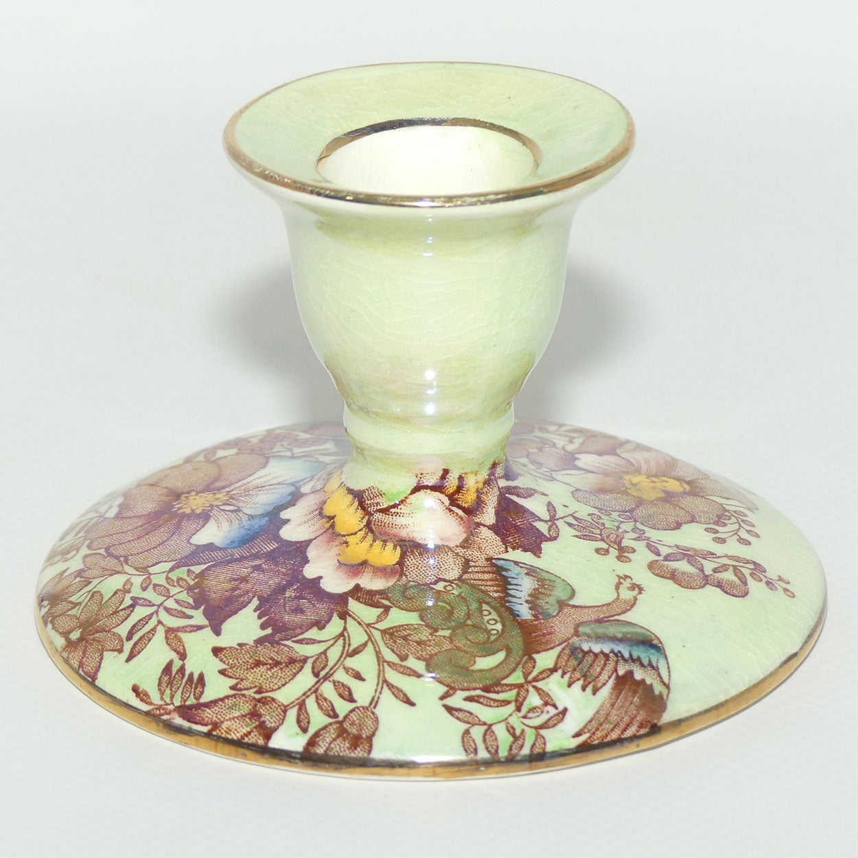 Maling Lustre Green Azalea candleholder
