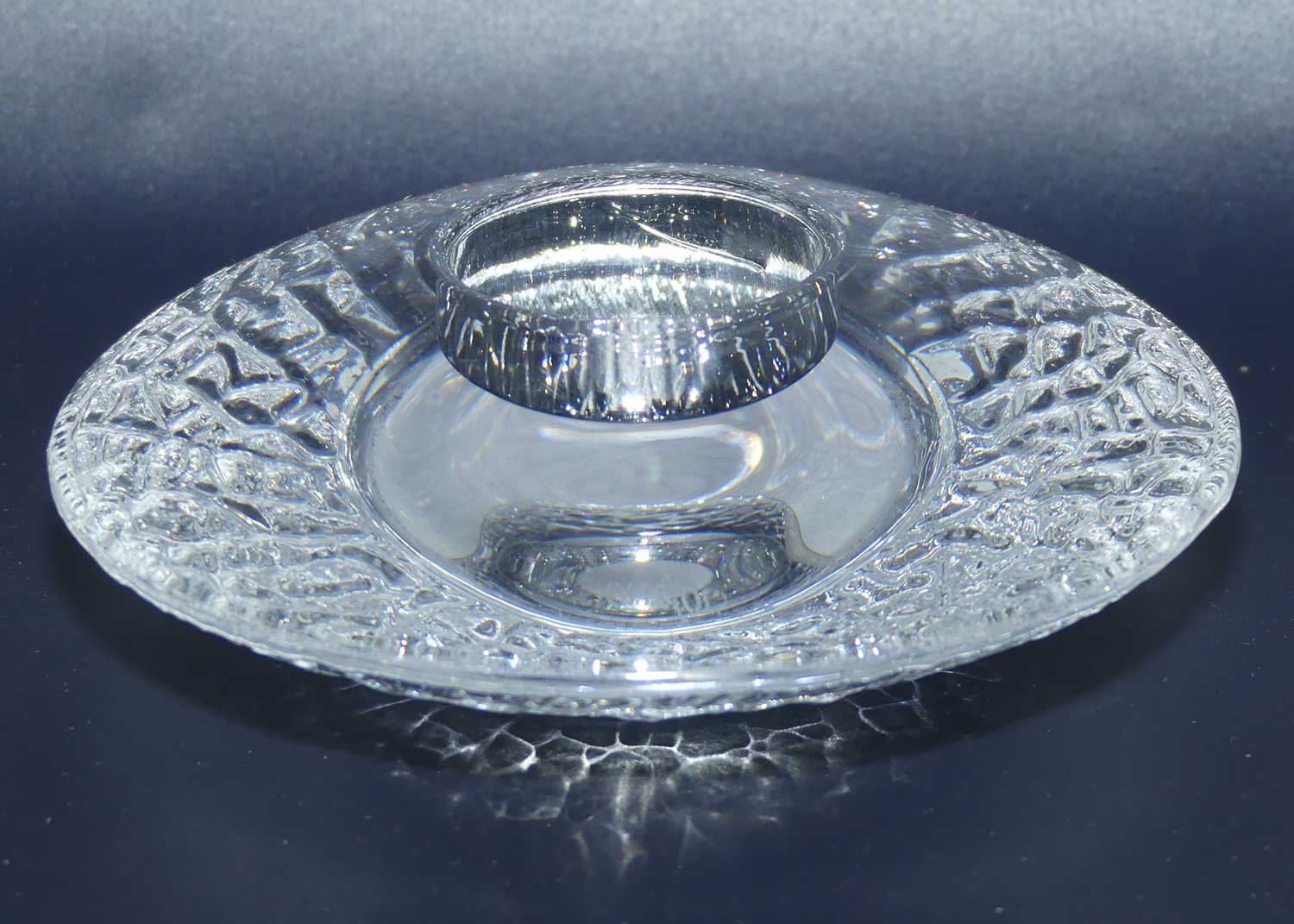 Orrefors Crystal discuss candleholder by Lars Hellsten