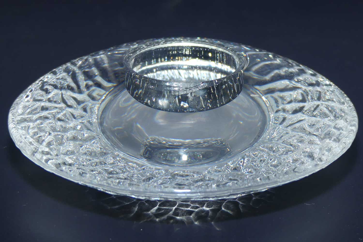 Orrefors Crystal discuss candleholder by Lars Hellsten