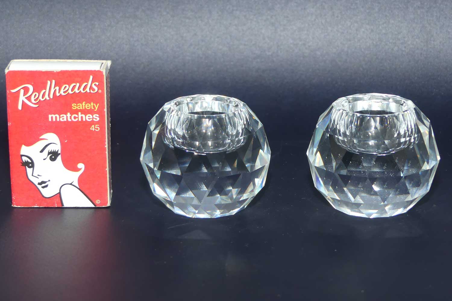 Swarovski Crystal #010143 | pair of Sphere Candle Holders | no box