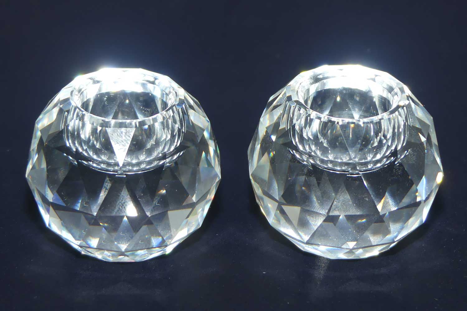 Swarovski Crystal #010143 | pair of Sphere Candle Holders | no box