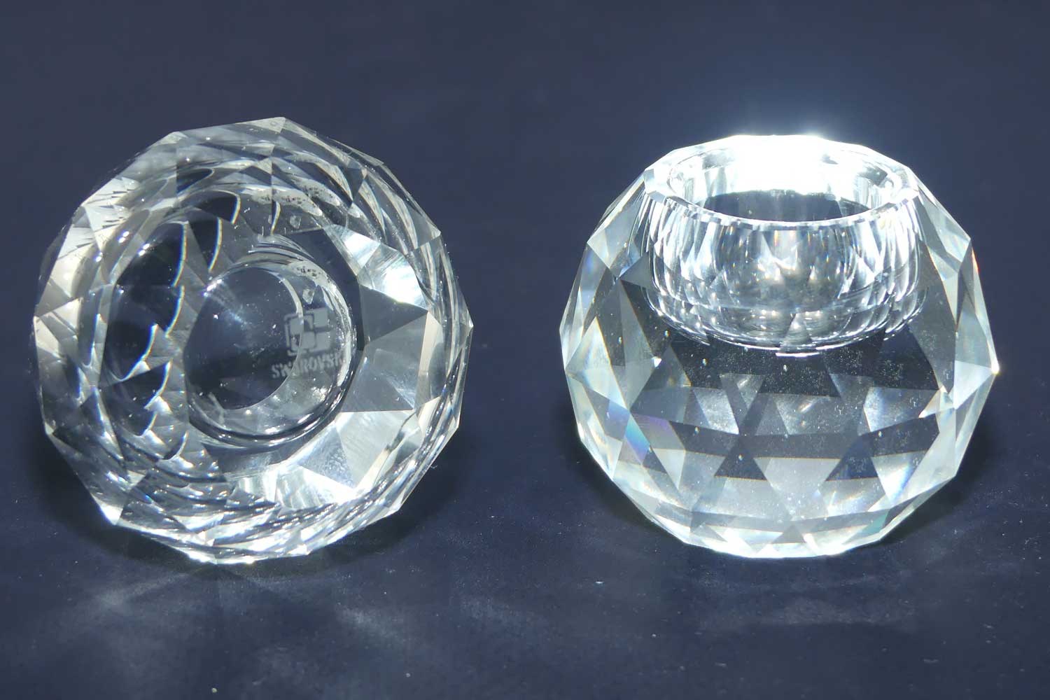 Swarovski Crystal #010143 | pair of Sphere Candle Holders | no box
