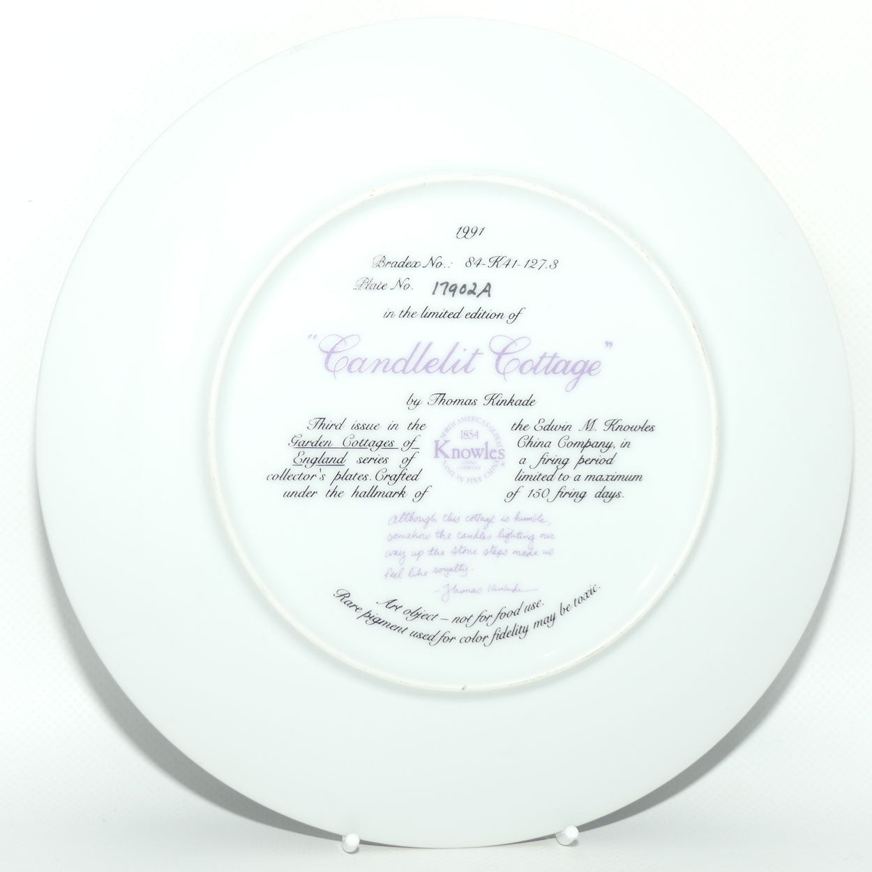 Bradex 84 K41 127.3 plate | Garden Cottages of England | Candlelit Cottage