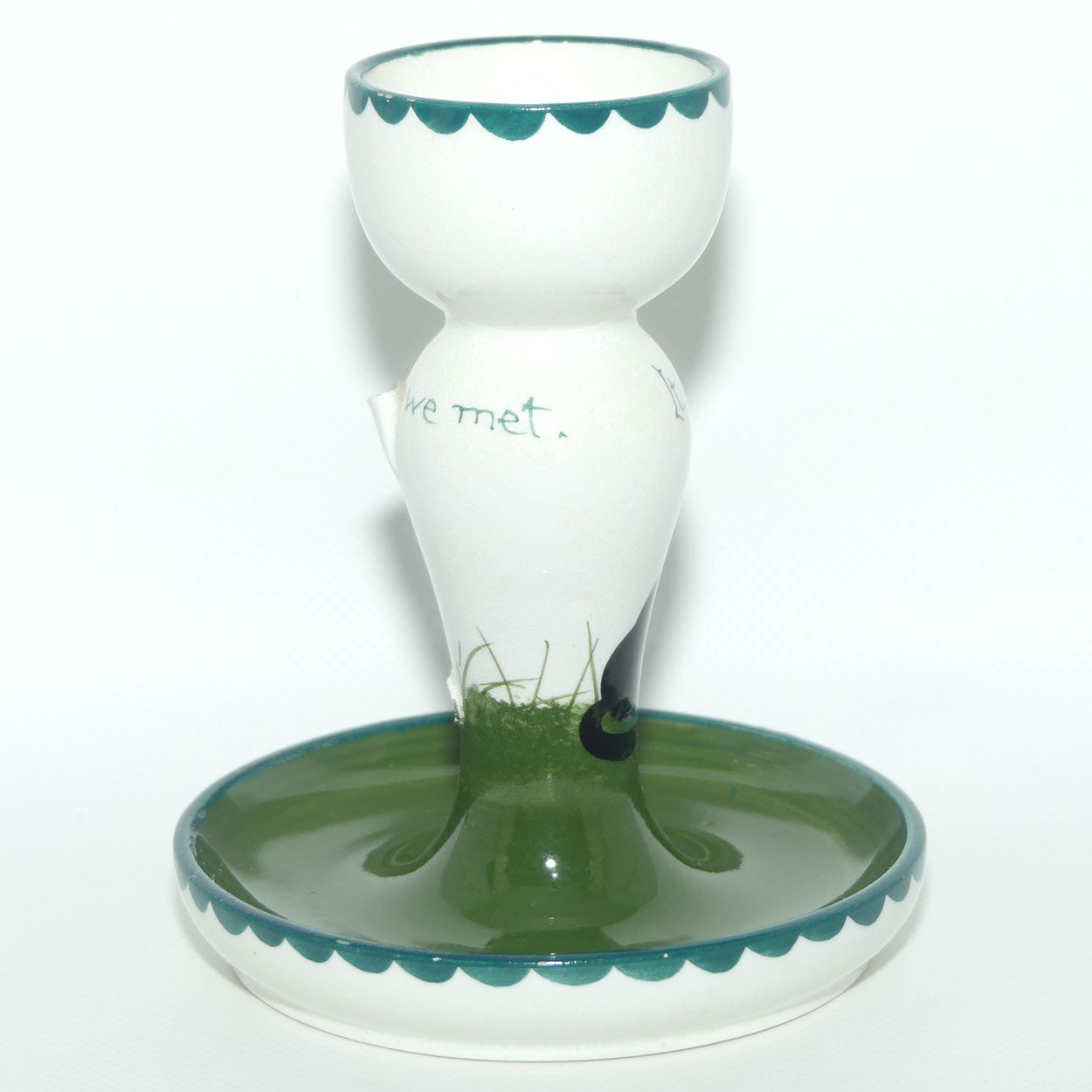 The Bristol Cat and Dog Pottery chamberstick | decorated by Louis Wain